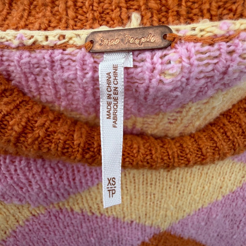 Free people Riley pattern pullover xs - Picture 3 of 4